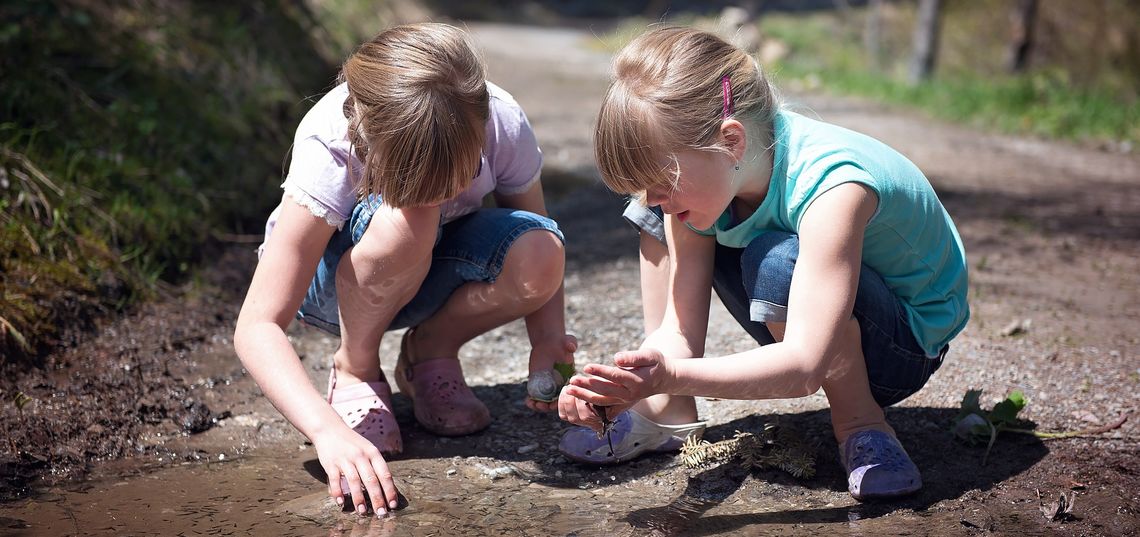 Children exploring nature